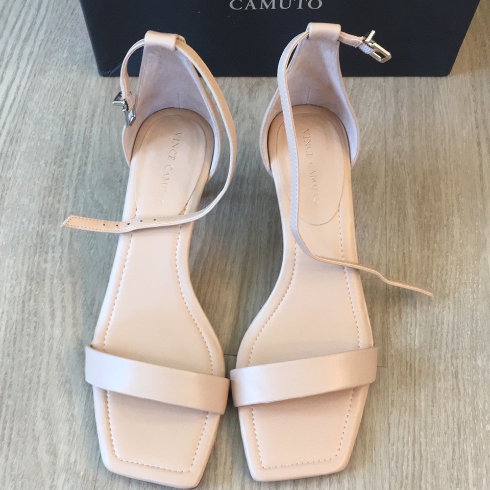 Ankle-Strap Kitten Heel Sandal in Nude